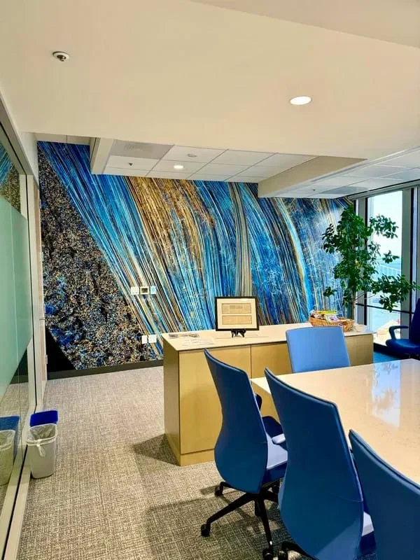 Luxury fabric wallpaper installation